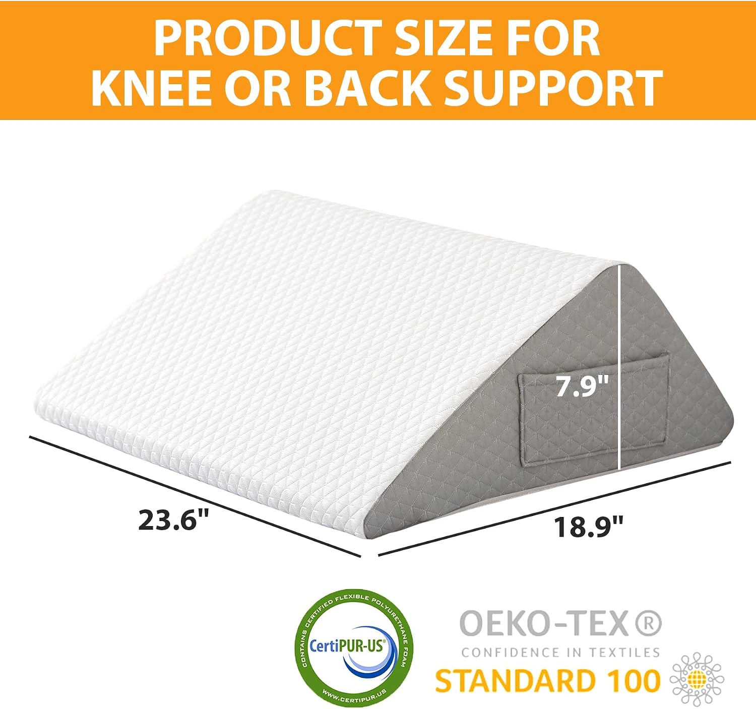 Detalle de Ruqmuis Knee Wedge Pillow, 8-Inch