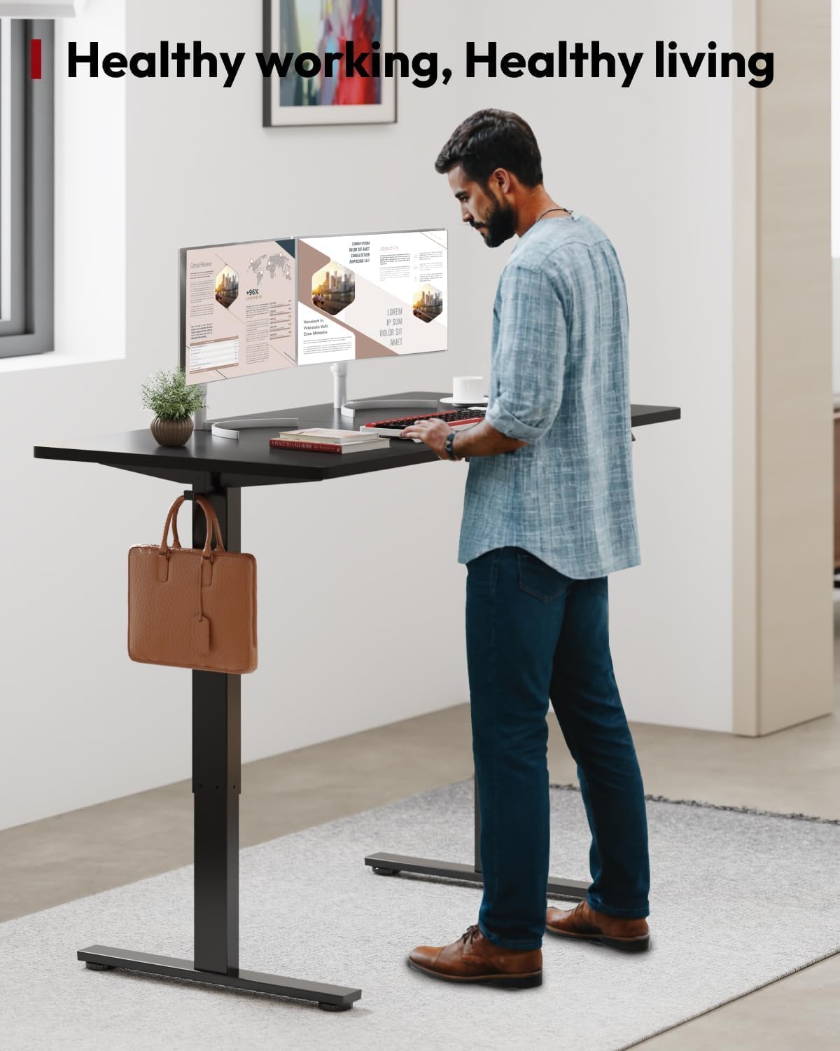 Thumbnail 1 de SANODESK QS1+ 140×60 Electric Standing Desk