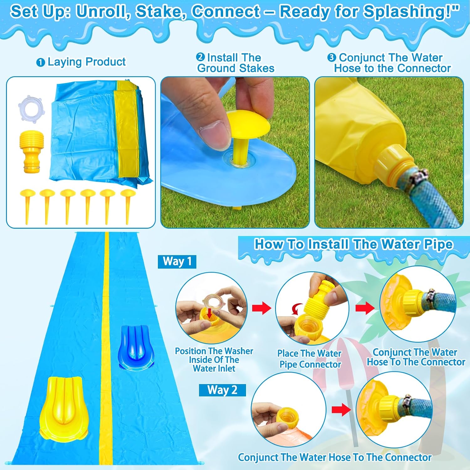 Detalle 2 de iGeeKid 45Ft Slip and Water Slide 🛝