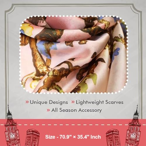 Thumbnail 4 de Trillion London Silk Scarf – Birthday Gift for Women, Designer Lightweight Printed Silk