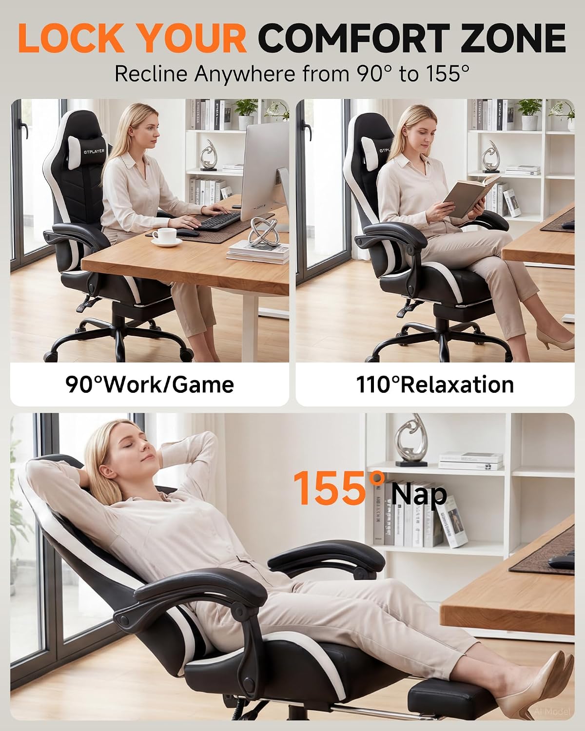 Detalle 1 de GTPLAYER Gaming Chair, Pearl White