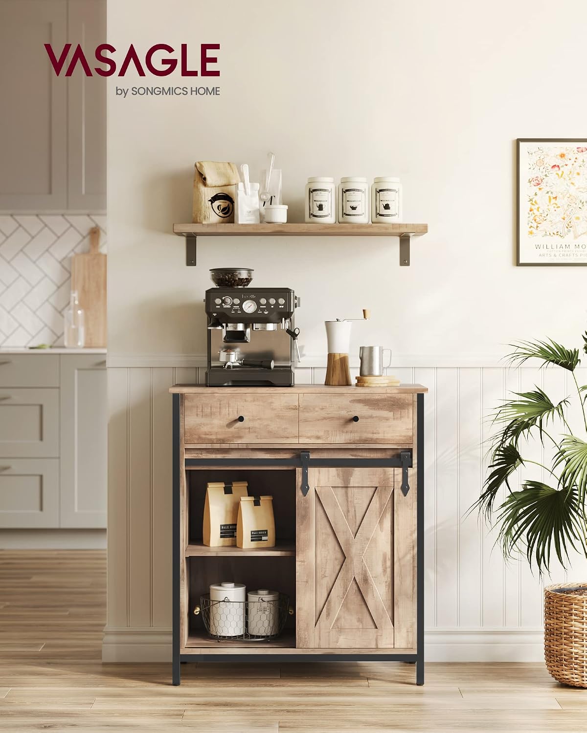 Detalle de VASAGLE Daxton Collection LSC100B50 Storage Cabinet with Adjustable Shelf