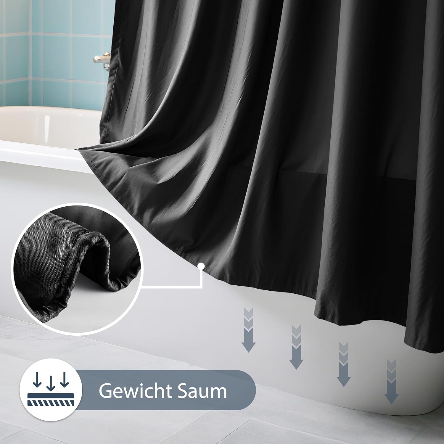 Thumbnail 3 de REDKEY Duschvorhang 120x180 cm mit Gewicht