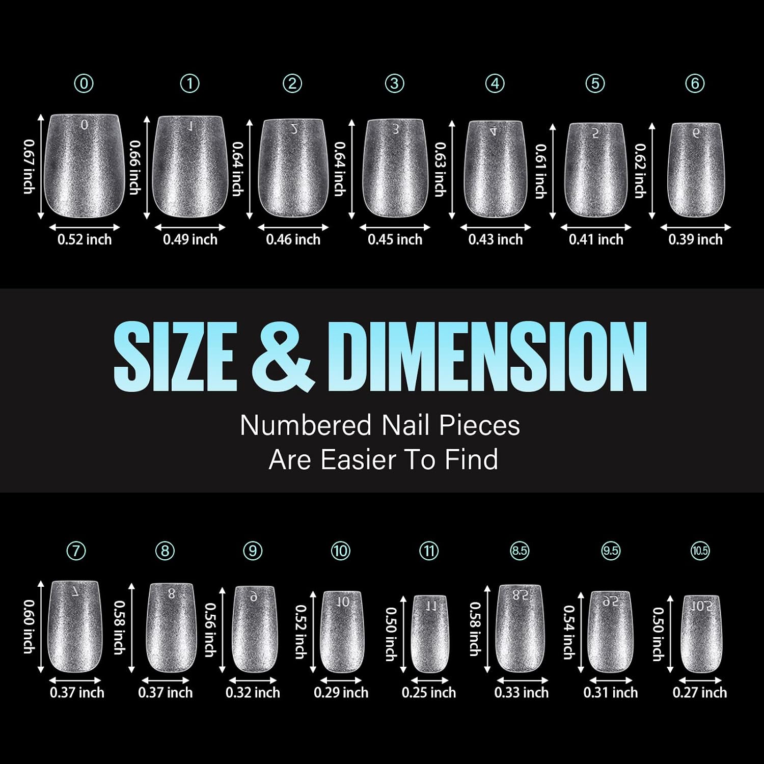 Thumbnail 6 de TOMICCA Coffin Nail Tips, 15 Sizes
