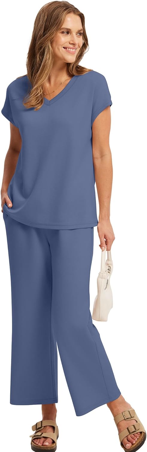 Thumbnail 3 de Saloogoe Two Piece Set V Neck Lounge 2PC