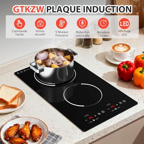 Thumbnail 2 de GTKZW Plaque Induction 2 Feux 3000W – Domino 30 cm
