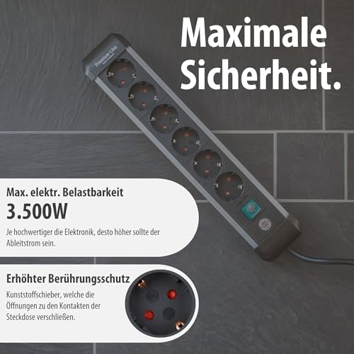 Thumbnail 4 de Brennenstuhl Premium-Alu-Line Steckdosenleiste 6-fach, 3 m – Aluminiumgehäuse, Wand- oder Tischmontage