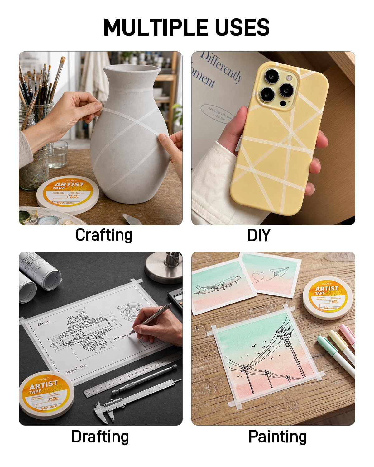 Thumbnail 6 de JusArt Artist Tape, 1/4-Inch