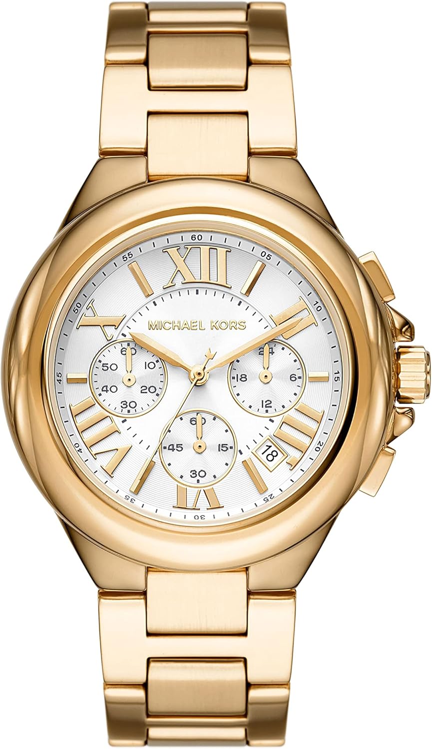 Thumbnail 6 de Michael Kors Montre Camille pour Femme 43 mm chronographe quartz à bracelet en acier inoxydable