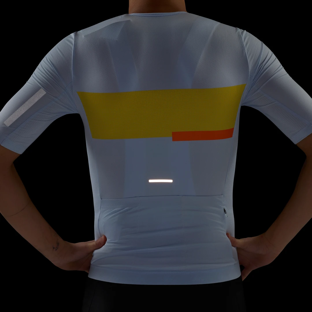 Detalle 2 de Maillot de ciclismo Tempo Neo Heritage de Adidas en azul