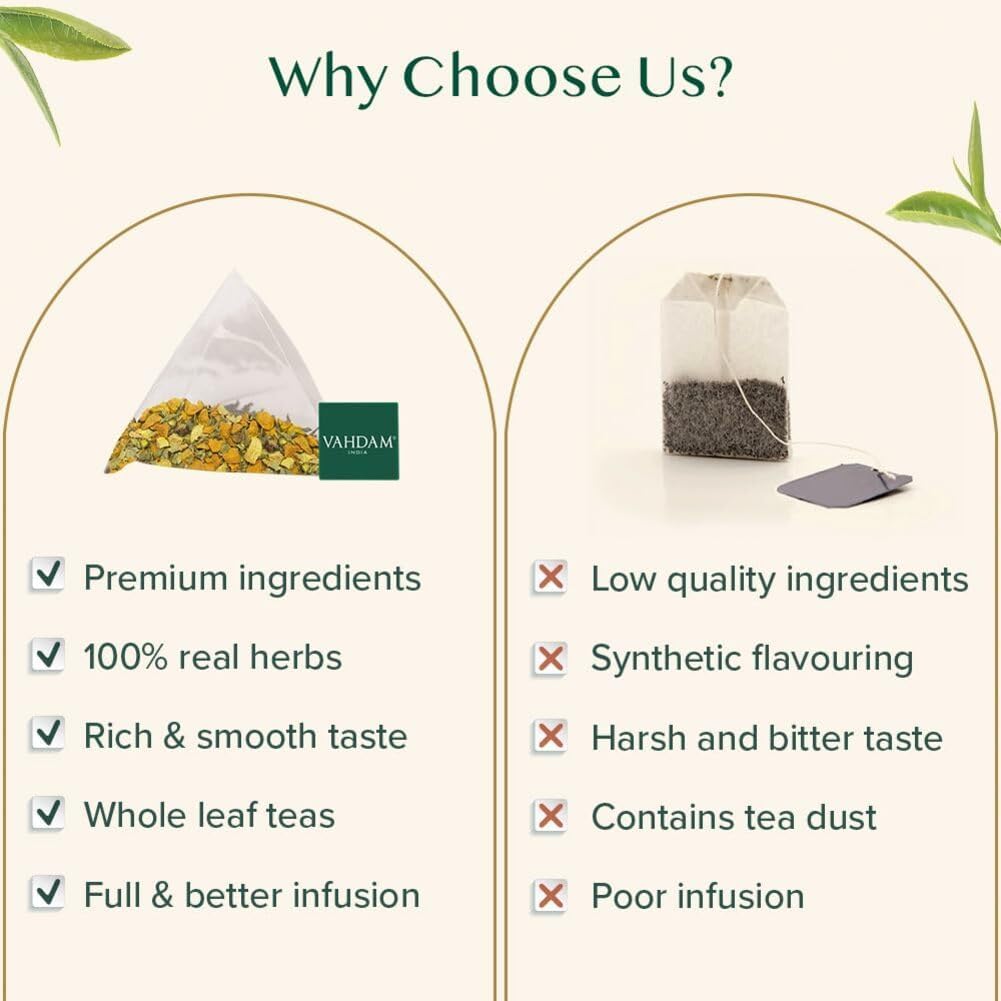 Thumbnail 5 de VAHDAM Té Herbal Cúrcuma y Moringa 🌿 - 100 Bolsitas Piramidales