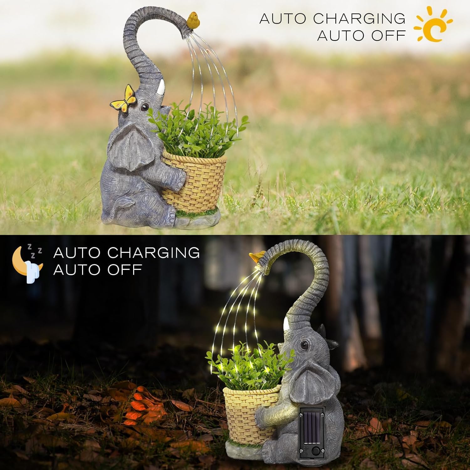 Thumbnail 3 de Lifemet Garden Elephant Solar Statue