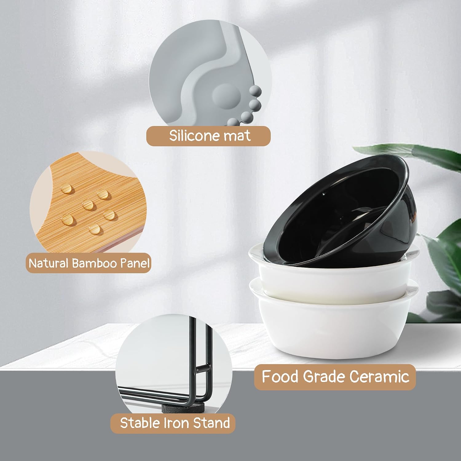 Thumbnail 4 de Ousiya Elevated Cat Bowls 15° Tilted Design