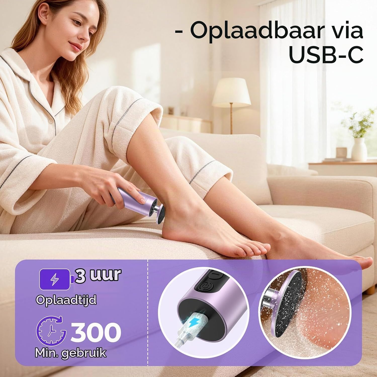 Thumbnail 4 de PALATALA JFL-058 elektrische voetvijl 2-in-1 met 9 snelheden en led-display