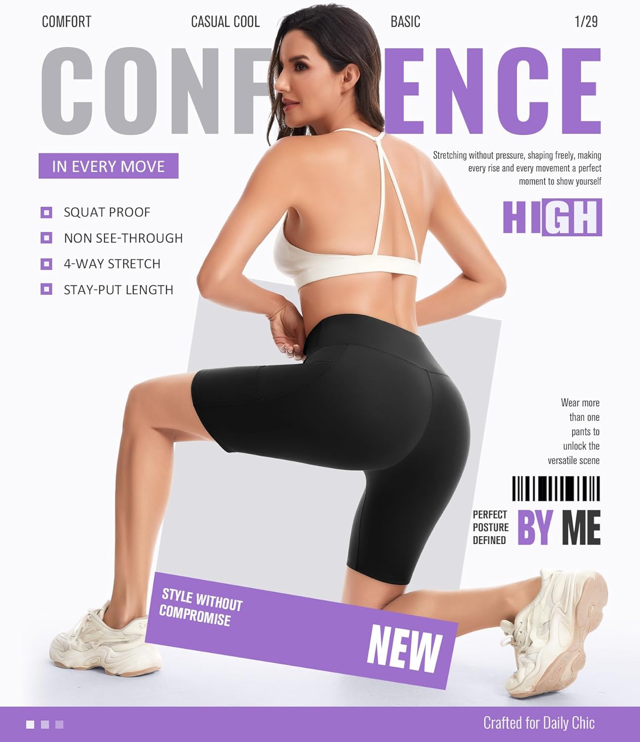 Thumbnail 3 de YADIFEN High Waisted Cycling Shorts for Women with Pockets