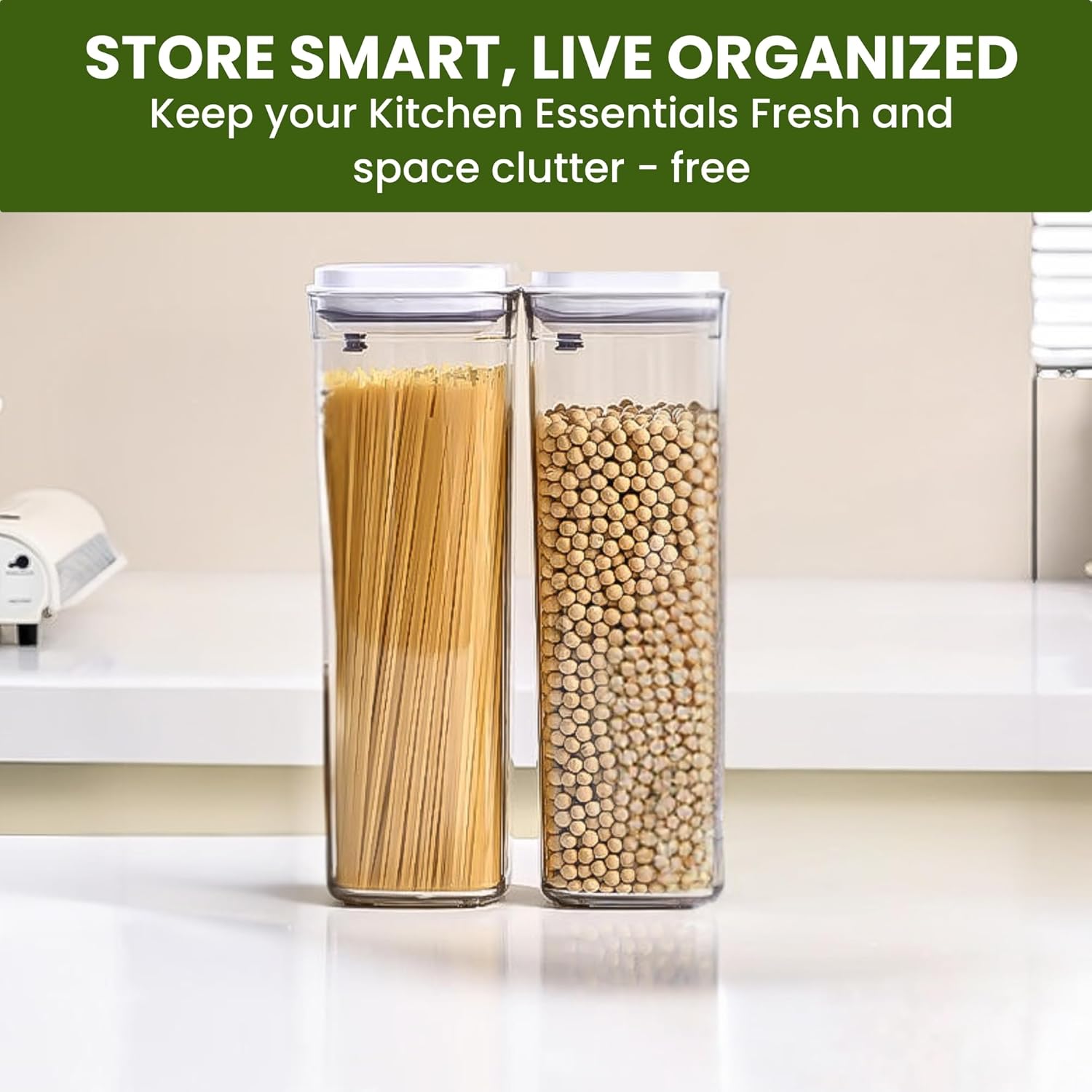 Thumbnail 6 de GRANZ Push Button Food Storage Containers Pack of 2 (1800ML x 2) – BPA‑Free, Airtight Pantry Organisers