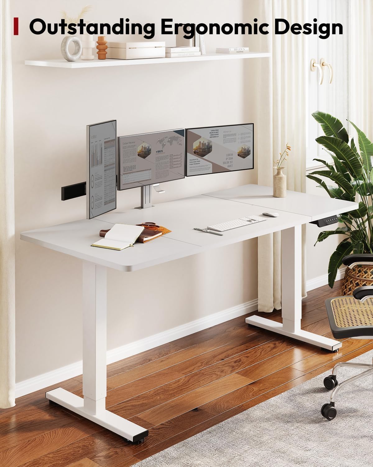 Detalle de SANODESK Q1 Pro Bureau assis‑debout 110×54 cm