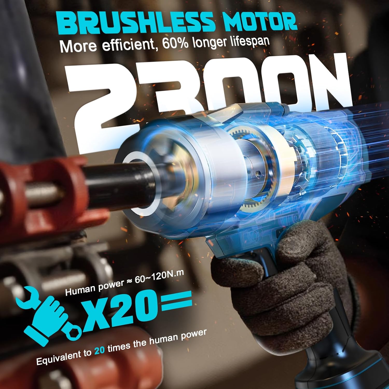 Thumbnail 1 de DIYtoolifz Cordless 1/2-Inch Impact Wrench (Bare Tool) for Makita 18V — 1700 ft-lbs, 4 Speeds