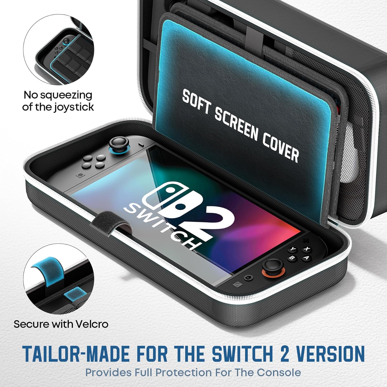 Thumbnail 2 de OIVO Switch 2 Tasche (große Tragetasche) für Nintendo Switch 2 – harte Hülle mit Platz für Joy-Con, Netzteil & bis zu 24 Spiele, Weiß