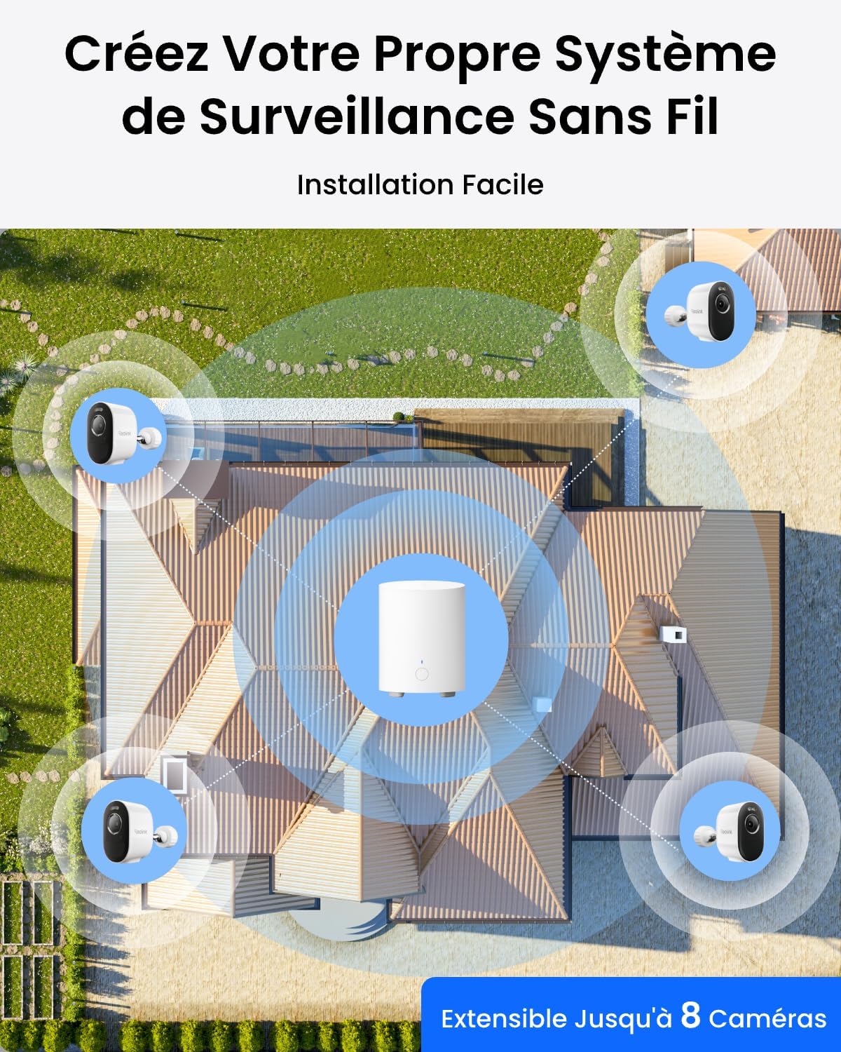 Thumbnail 2 de Reolink 5MP Caméra Solaire WiFi Extérieur sans fil avec vision nuit couleur, IA et Home Hub Mini+4X Argus 3 Pro