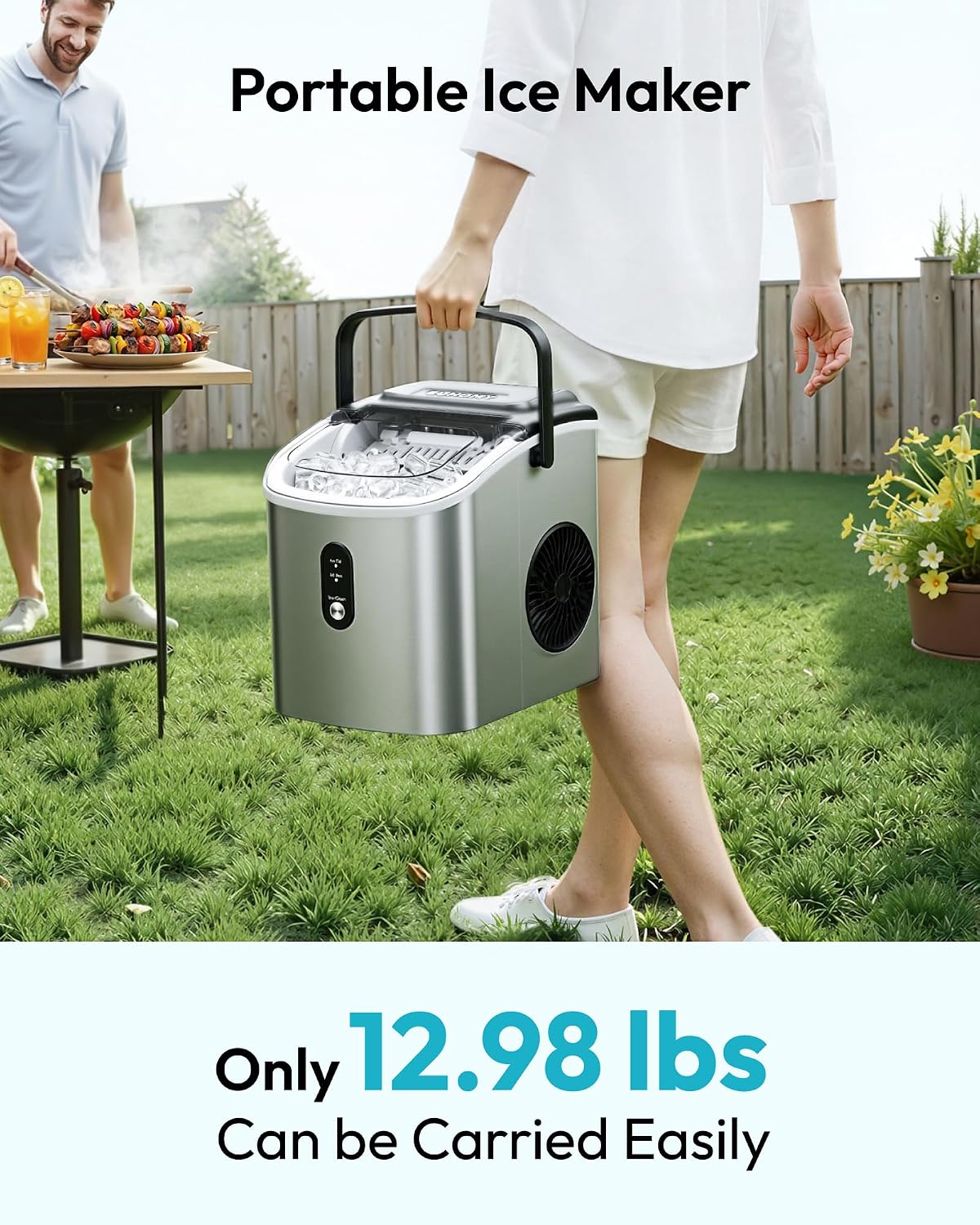 Detalle de EUHOMY Countertop Ice Maker with 1.2L Water Tank