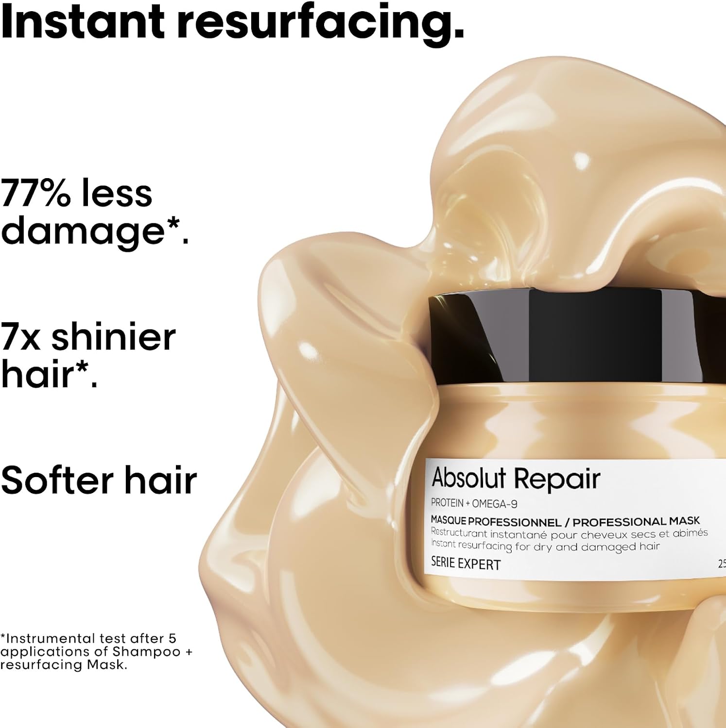 Detalle de L’Oréal Professionnel Serie Expert Absolut Repair mask with protein and gold quinoa, 250 ml