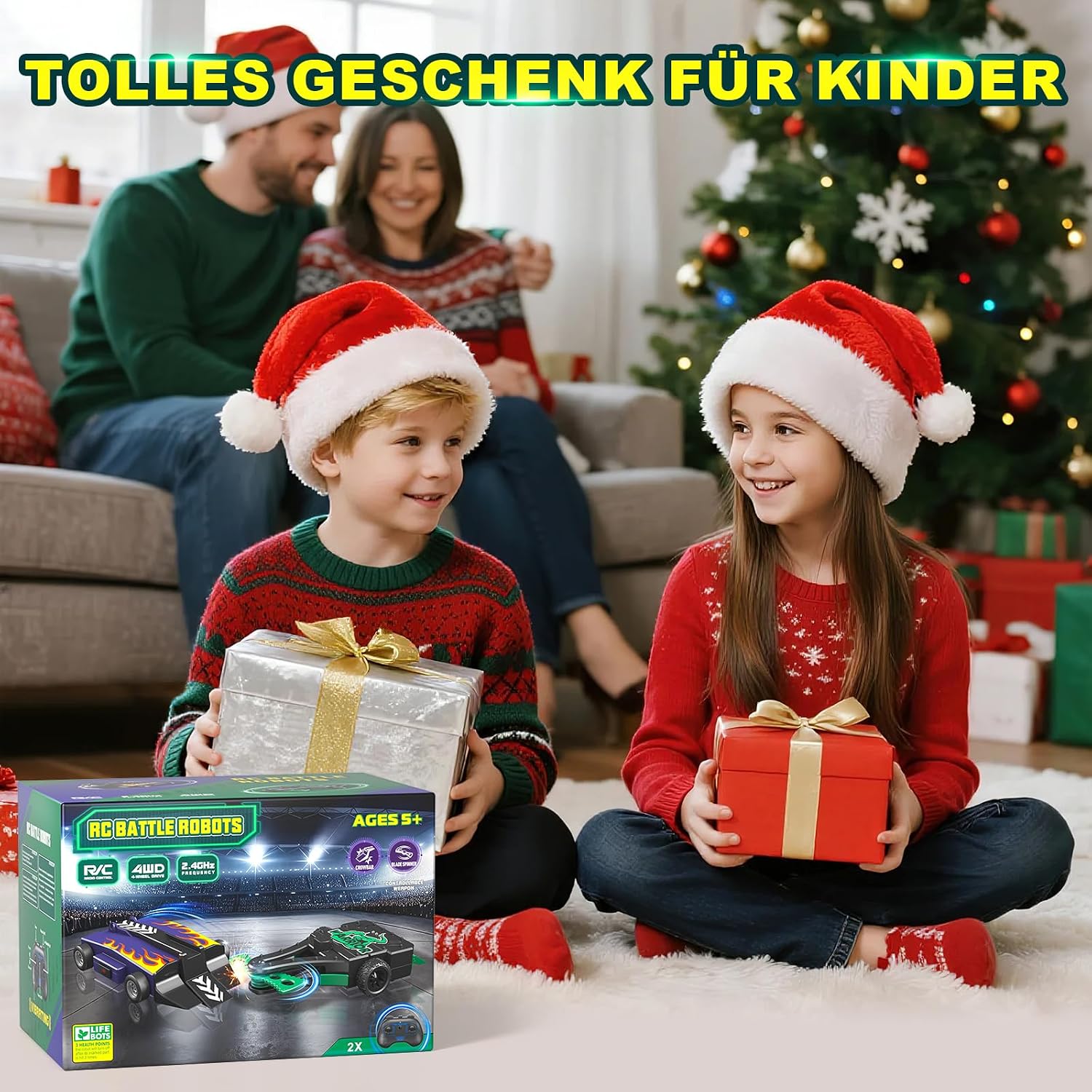 Thumbnail 6 de Remote Control Battle Robots for Kids Aged 5–12 – 2-Pack RC Battle Cars with Dual Controllers