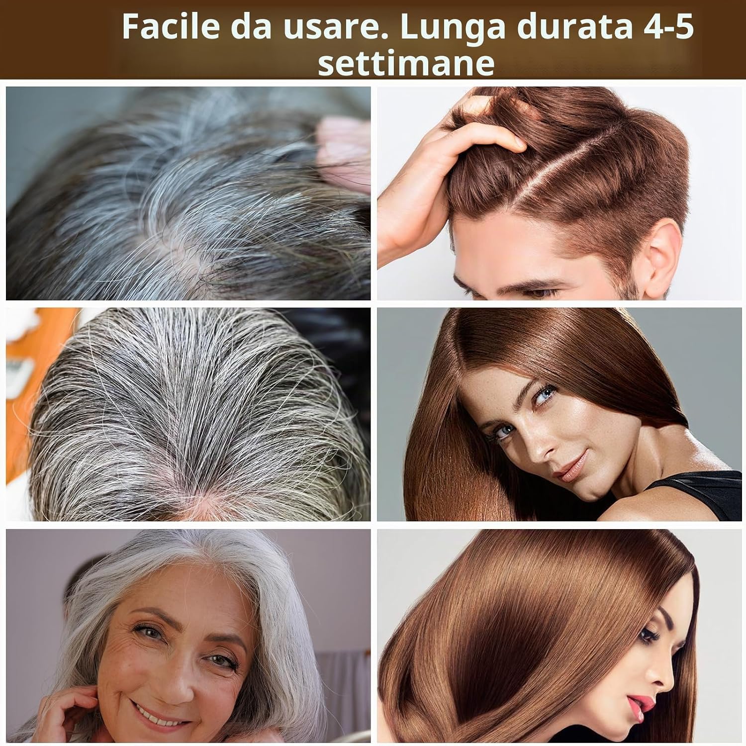 Thumbnail 4 de RILSIC Shampoo Colorante 3-in-1 da 500ML per Capelli Bianchi – Castano