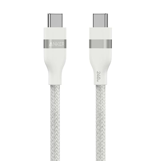 Detalle de Anker Cable USB C a USB C 240W Trenzado Rápido Blanco