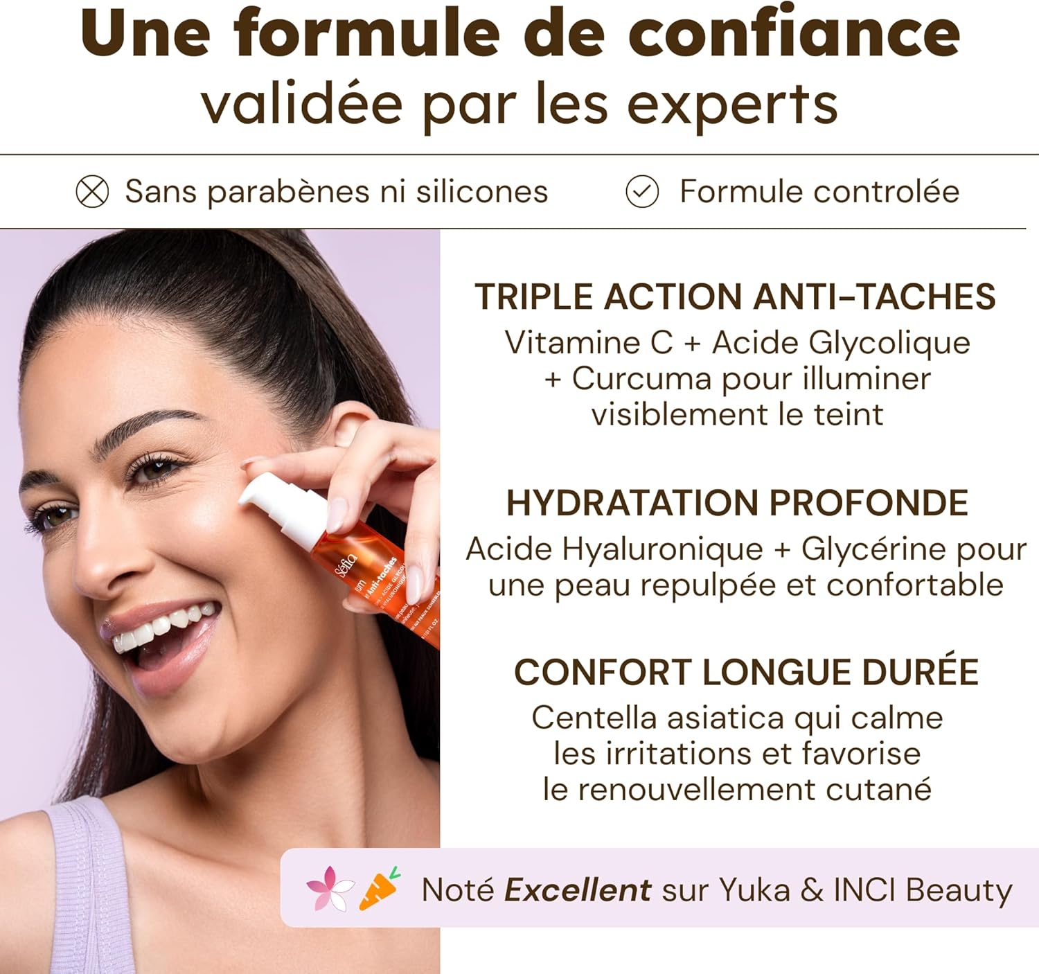 Detalle de Séfia Sérum Anti-Imperfections Visage 30 ml – Curcuma, Vitamine C et AHA pour un teint plus homogène