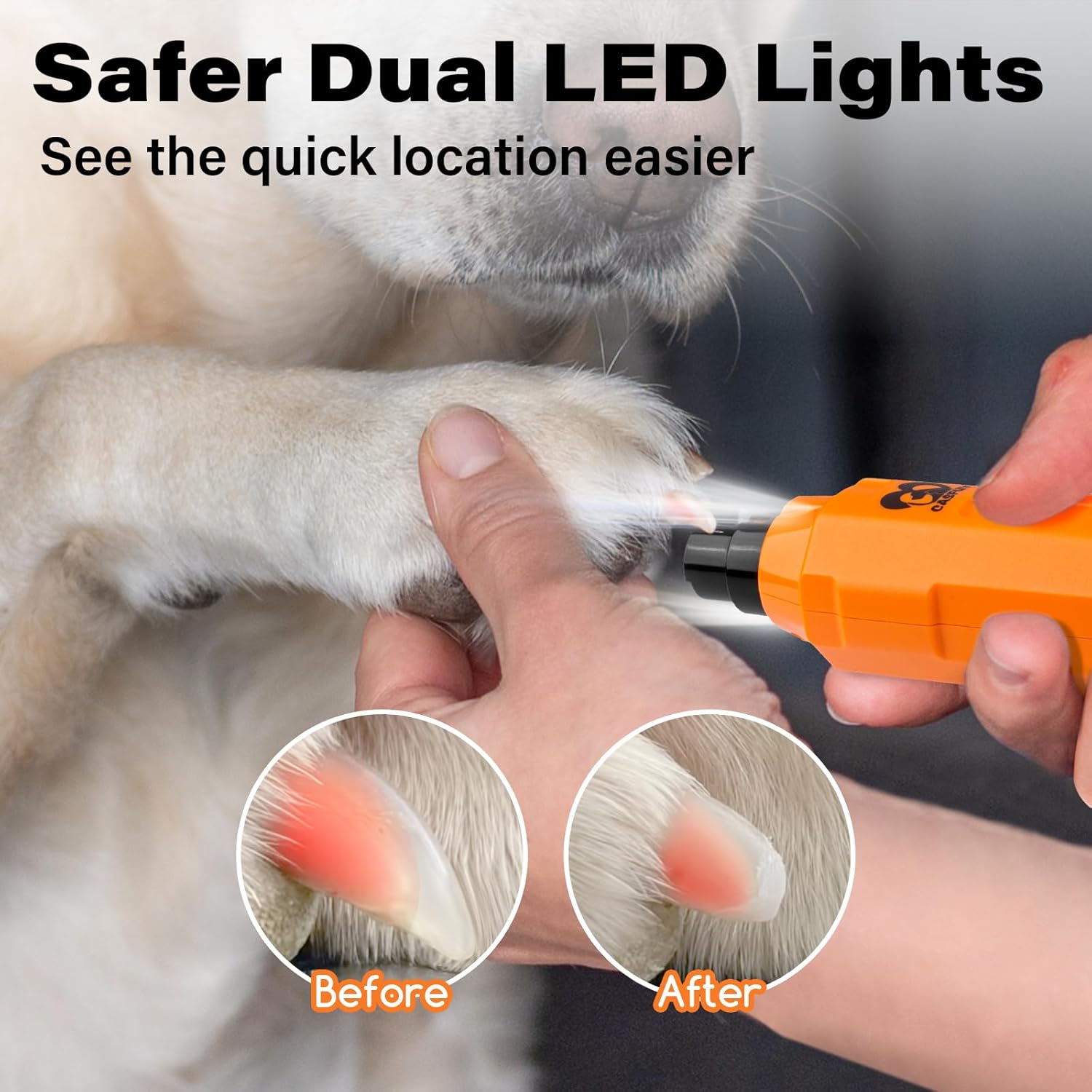 Thumbnail 2 de Casfuy 6-Speed Dog Nail Grinder –Newest Enhanced, Ultra-Quiet, Rechargeable Electric Nail Trimmer