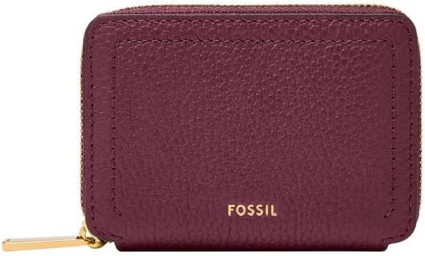 Detalle de Fossil Kartenmäppchen aus echtem Leder mit Reißverschluss – kompakte Organisation für Karten, Ausweis und Bargeld