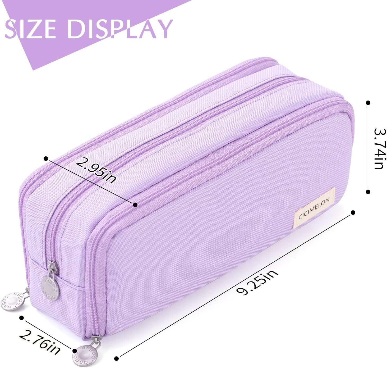 Thumbnail 4 de CICIMELON CI-S 3-Compartment Pencil Case, Purple Polyester Pouch