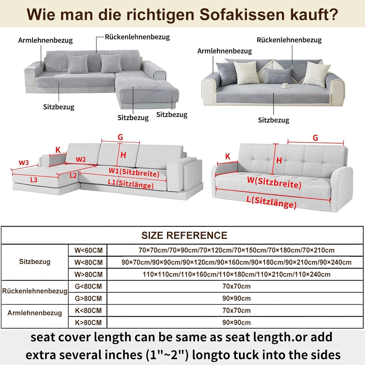 Thumbnail 5 de Couch Überzug Sofa-Schutzhülle für 1/2/3/4 Sitzer & L-Form Ecksofa – rutschfester Ultra-Stretch Bezug