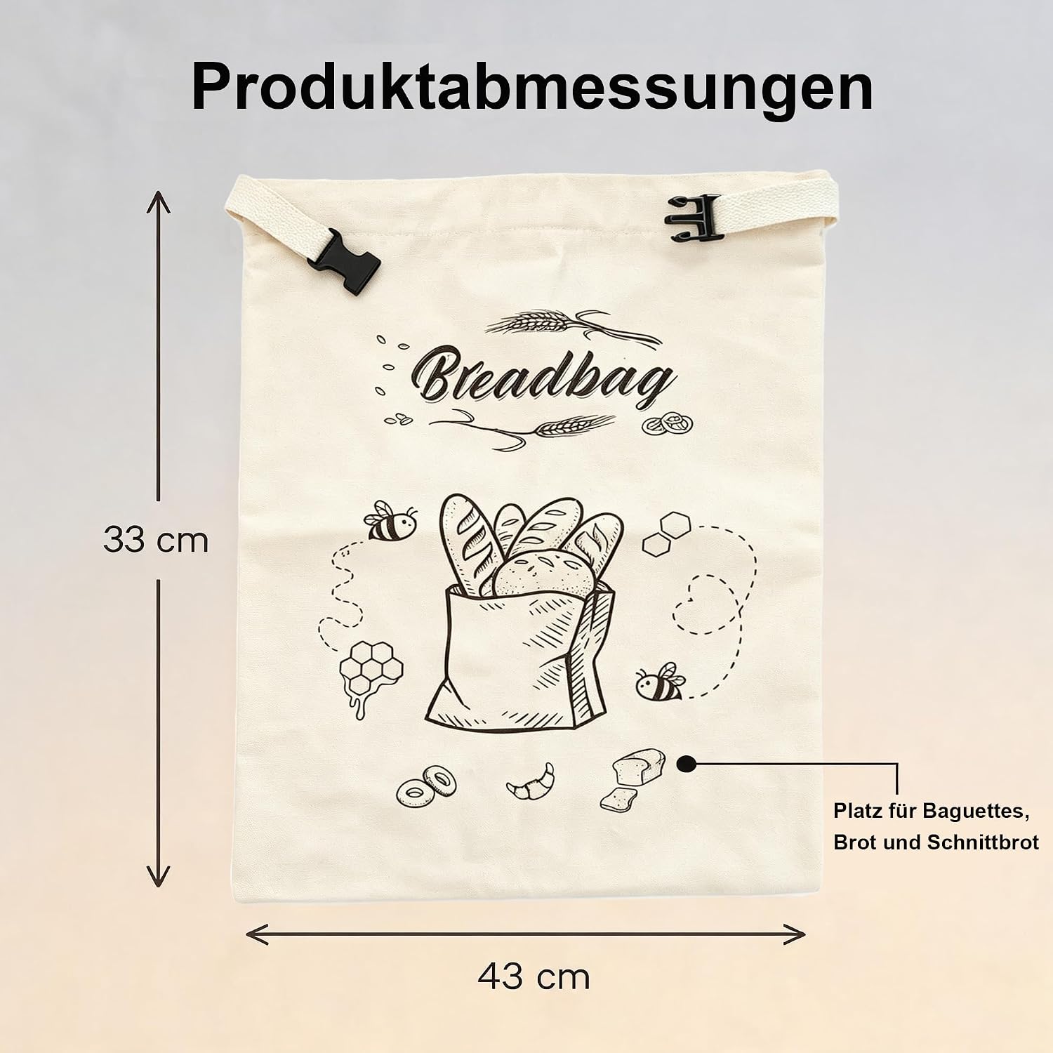 Thumbnail 5 de FLYGRRIV Bienenwachs Brotbeutel 43×33 cm – Wiederverwendbar, langlebig und frischhaltend