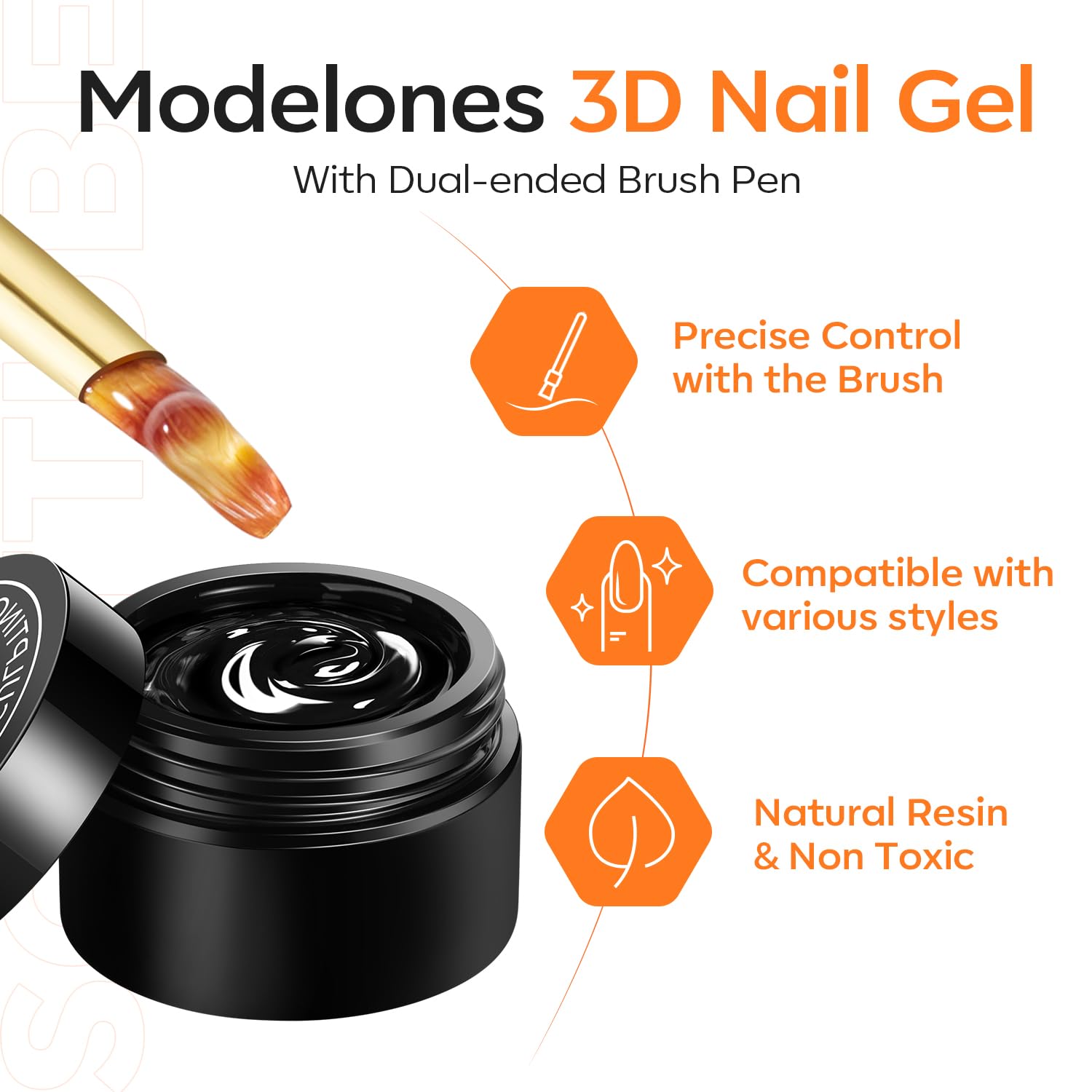 Detalle de modelones 3D Nail Gel Kit 9g ๐