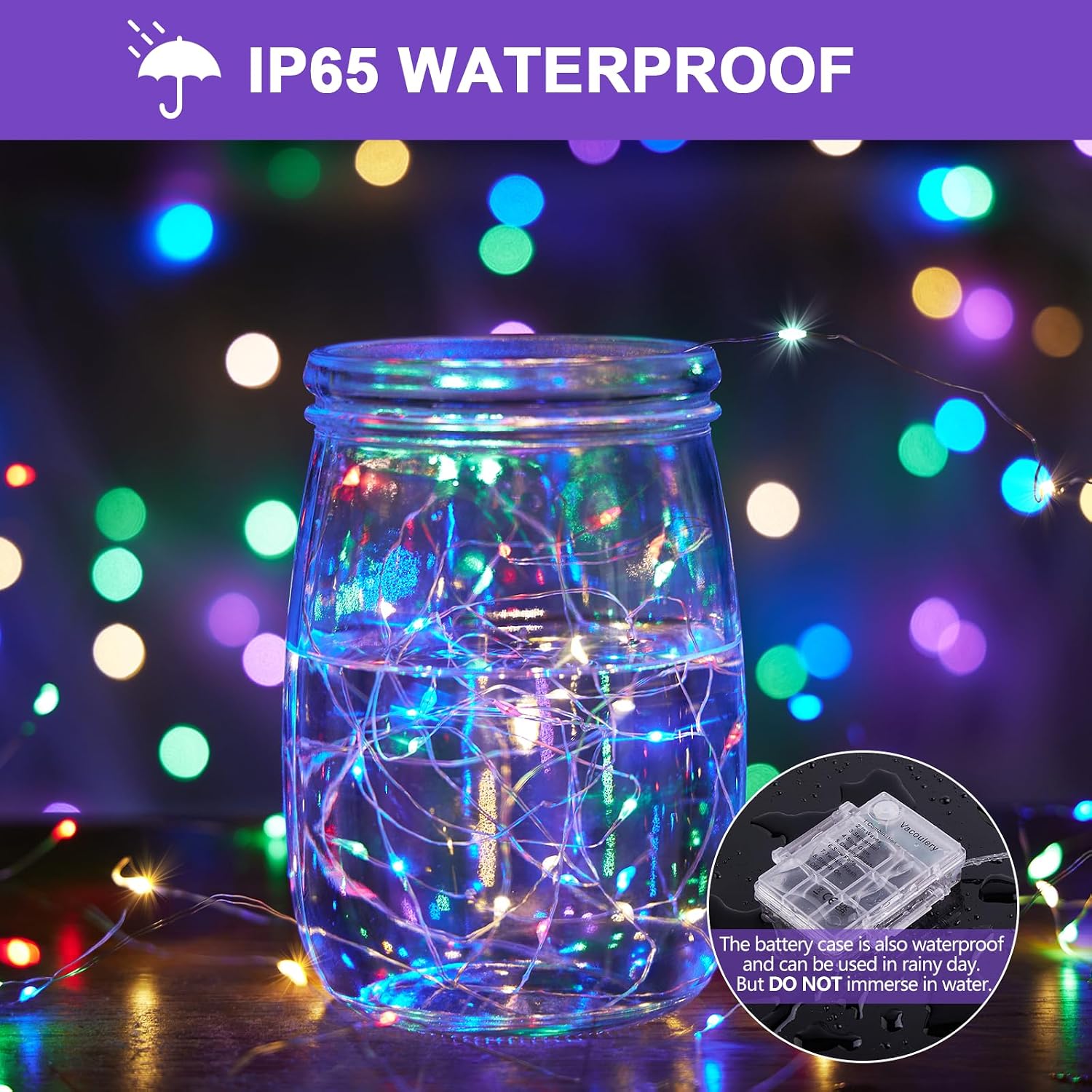 Detalle 2 de Vacoulery 12M 120 LED Lichterkette Batteriebetriebene 🎇
