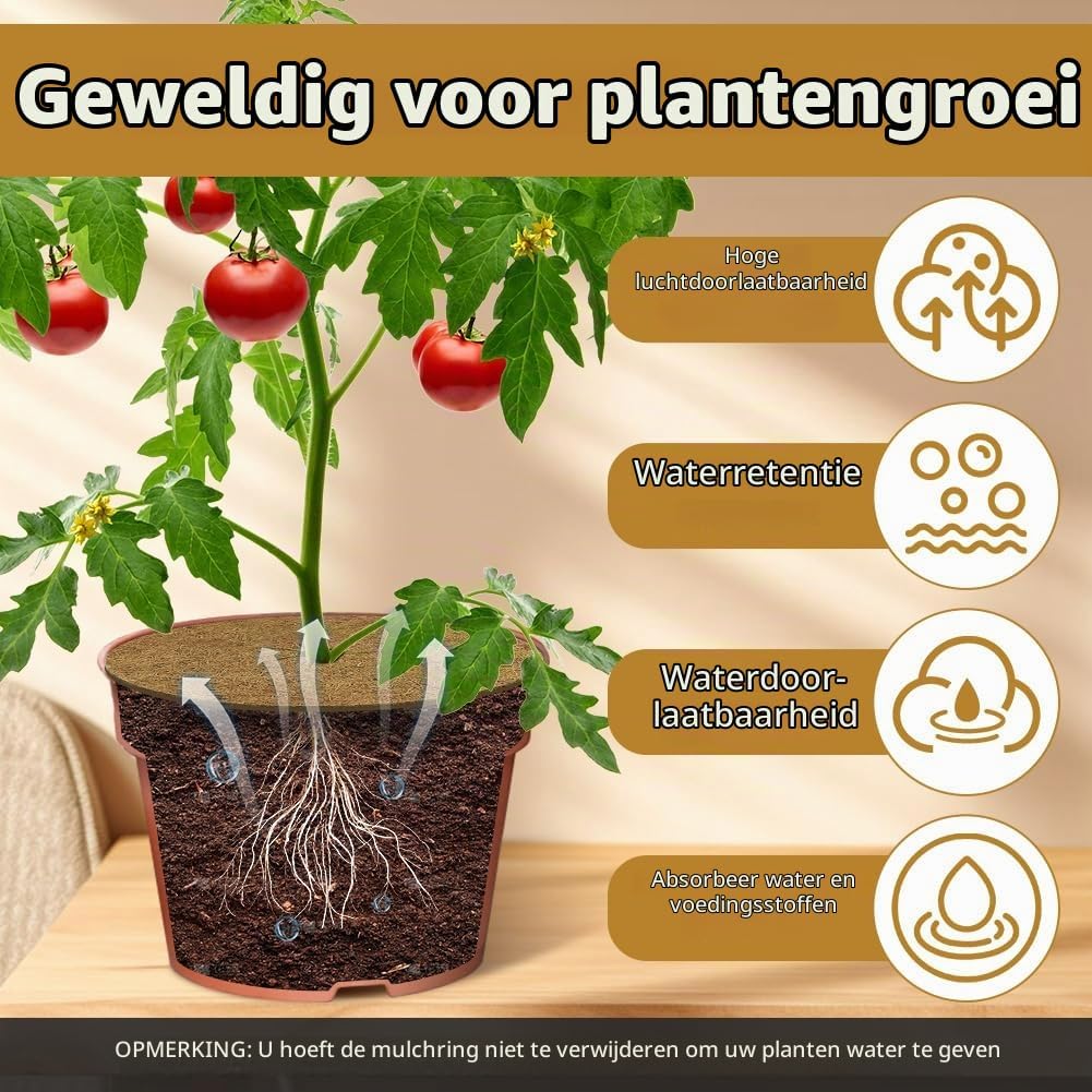 Detalle 2 de OFFCUP 4pcs 40cm kokosvezel-mulchschijven, set van 4