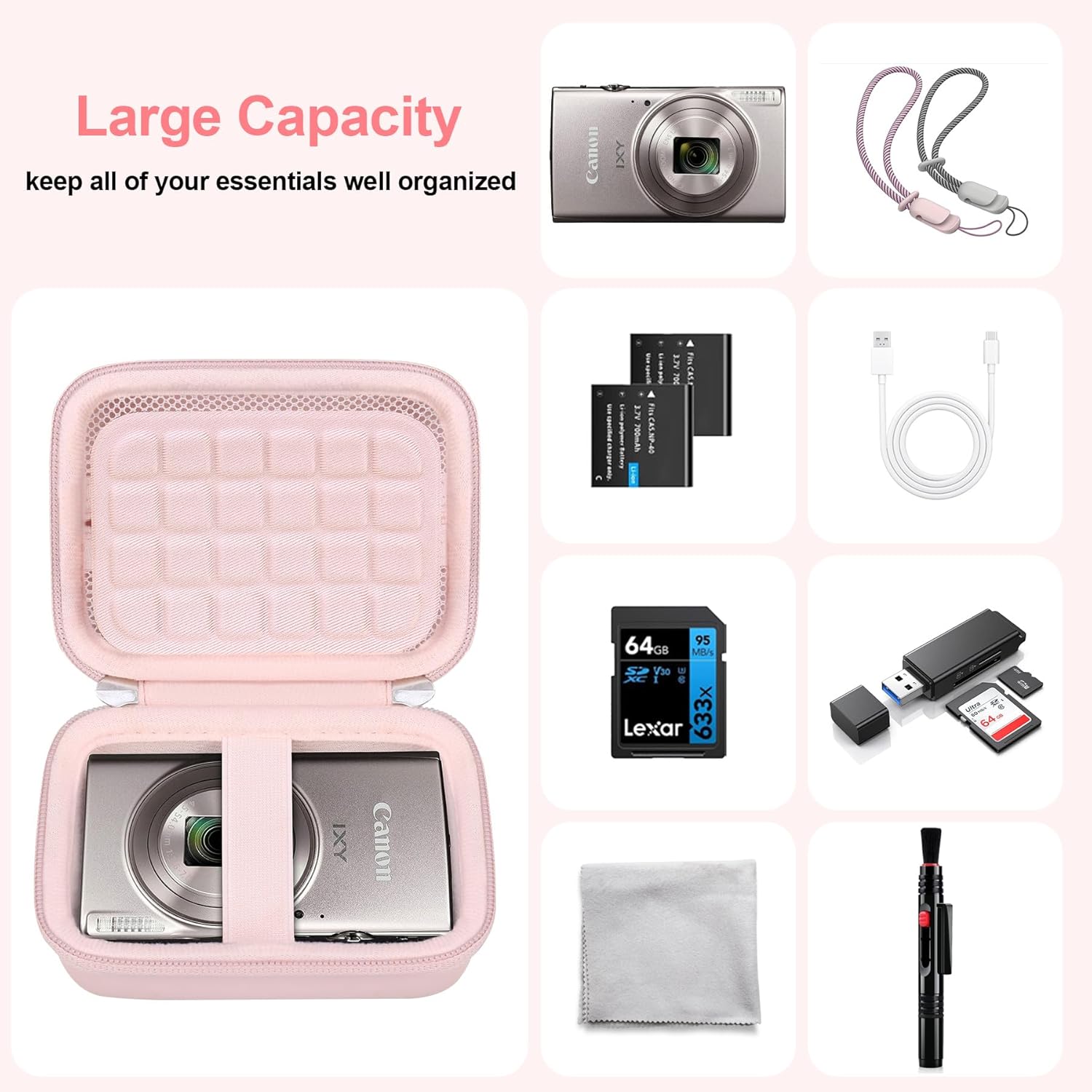 Detalle de BOVKE Camera Case for Canon IXUS 285 HS and More – Case Only
