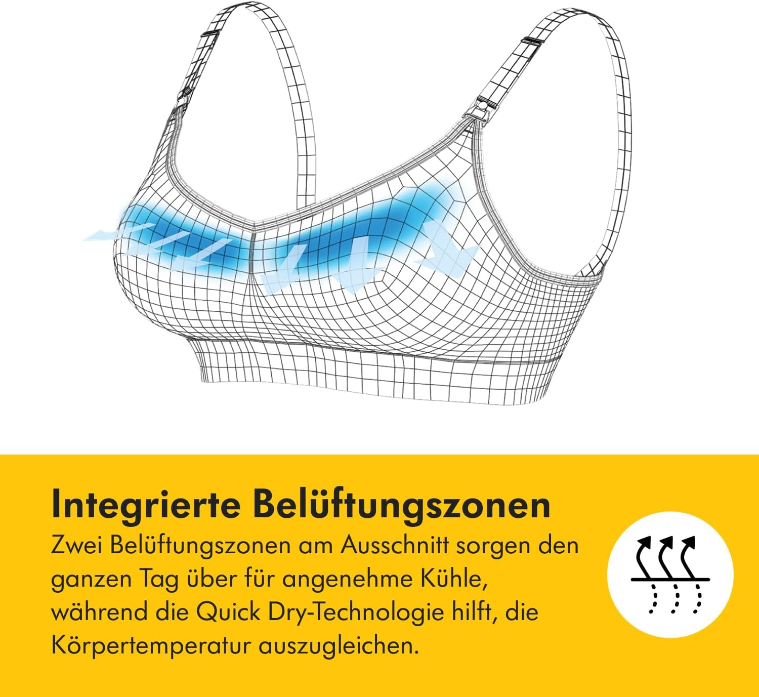 Detalle de Medela Keep Cool Nahtloser Schwangerschafts- und Still-BH ohne Bügel – 2 atmungsaktive Zonen
