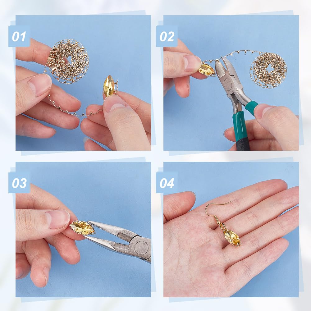 Detalle de arricraft KK-PH0012-34G-US10 ベゼルワイヤー 銅製・14K金メッキ・鋸歯状デザイン