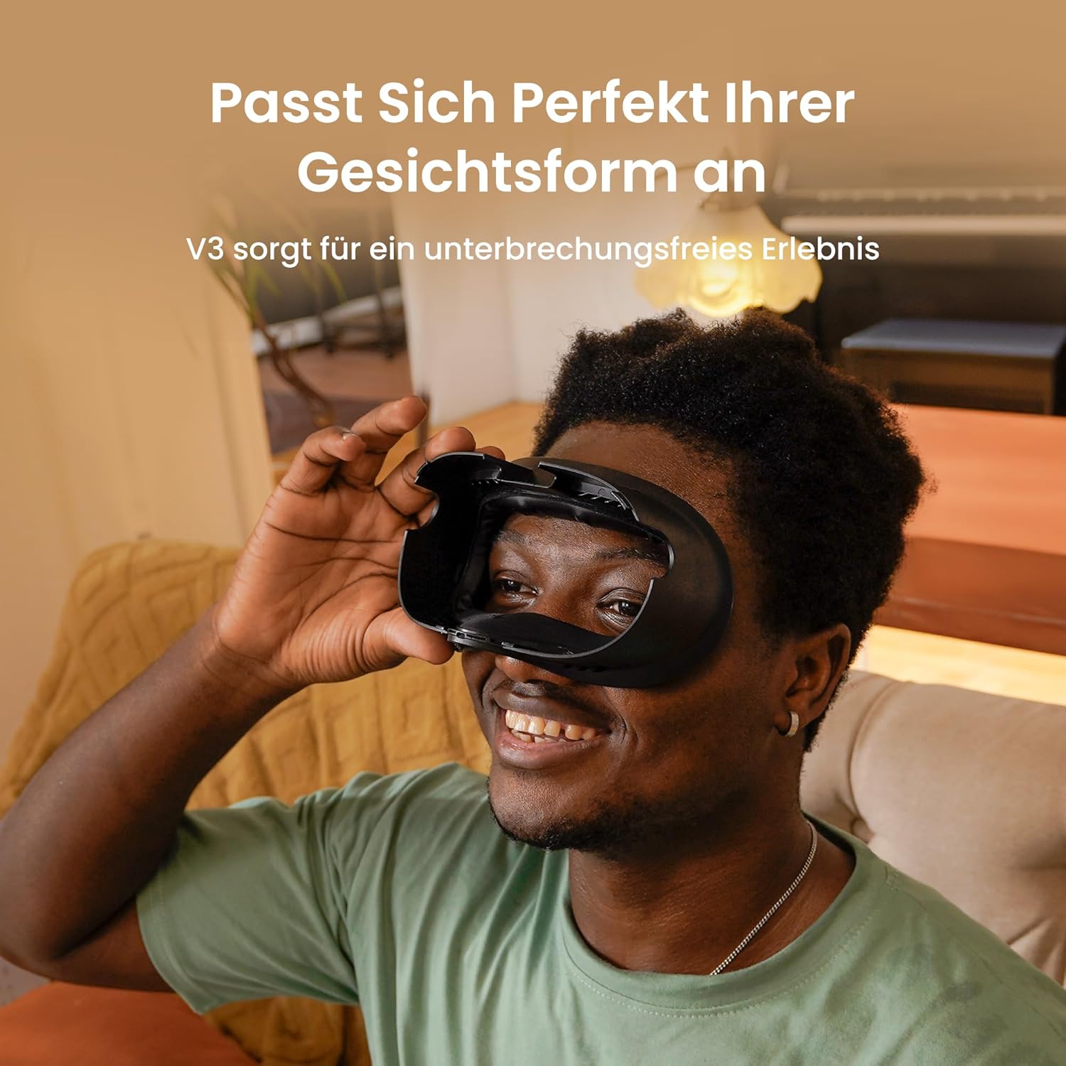 Detalle de KIWI design V3 Face Cover Pad – Facial Interface (2er-Set) für Meta Quest 3, kompatibel mit Kabelloser Ladestation