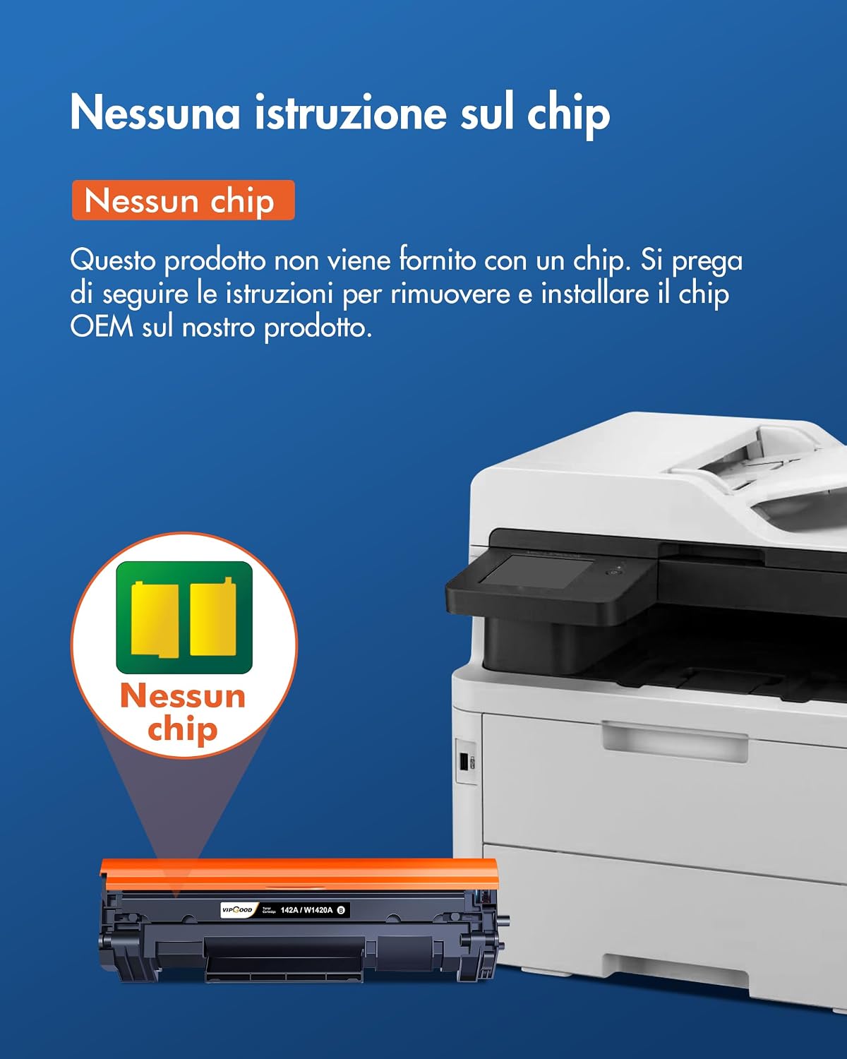 Detalle 2 de VIPGOOD 142A W1420A Toner Compatibile per HP LaserJet (M140/M139, M110) – 1 Nero senza Chip