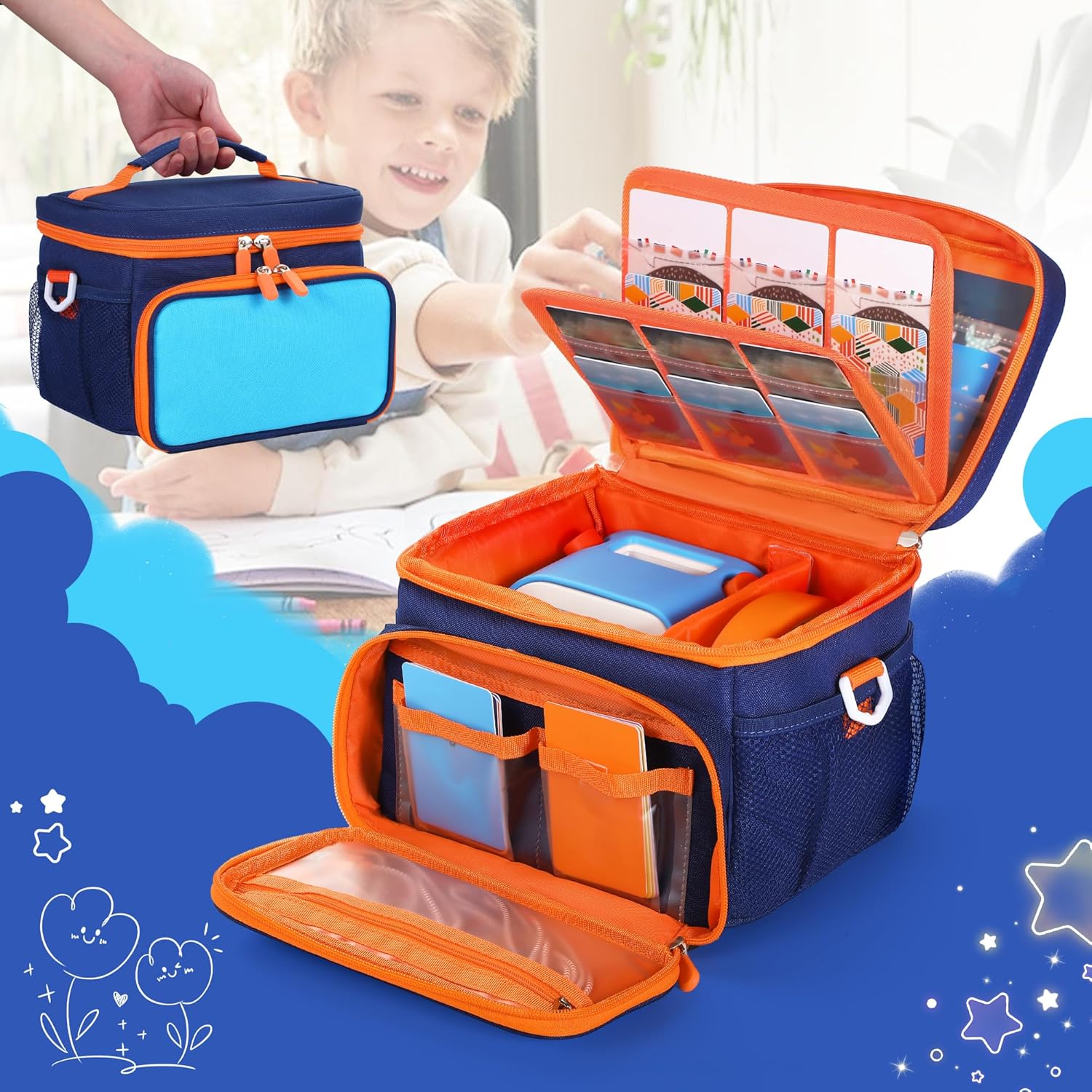 Thumbnail 4 de TATAVR Travel Carrying Case for Yoto Player 3rd Gen – Card Holder, Shoulder Strap, Blue