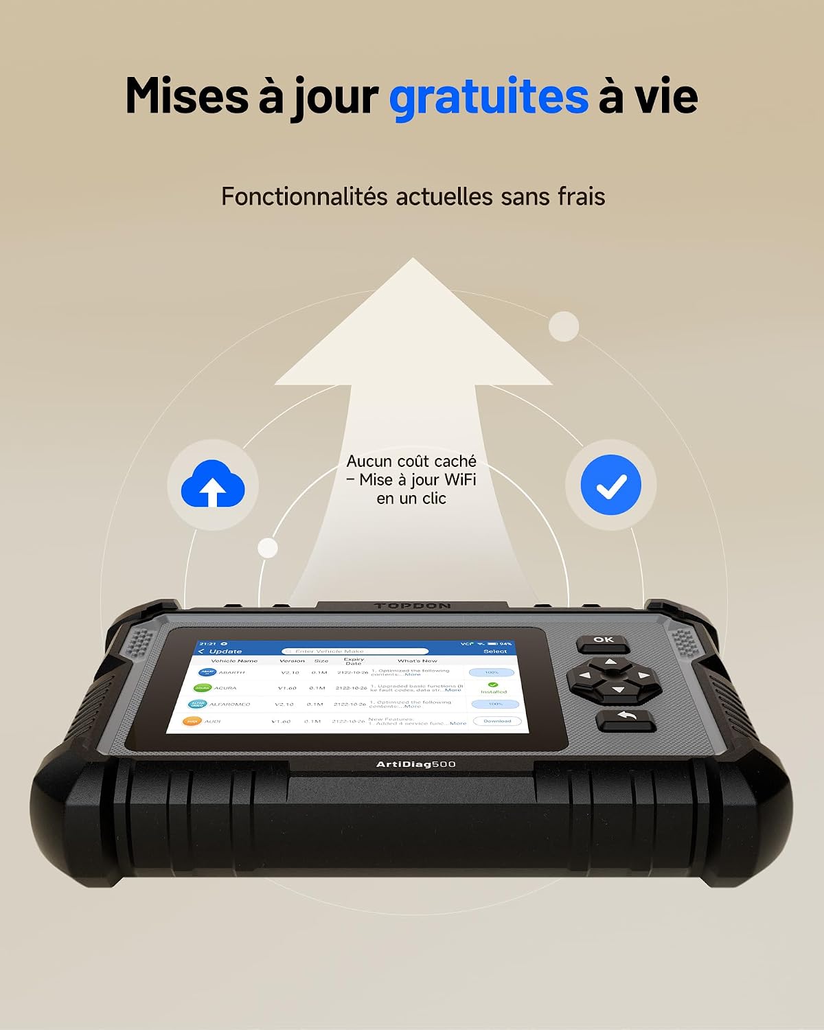 Thumbnail 4 de TOPDON AD500 Valise diagnostic OBD2 4 systèmes