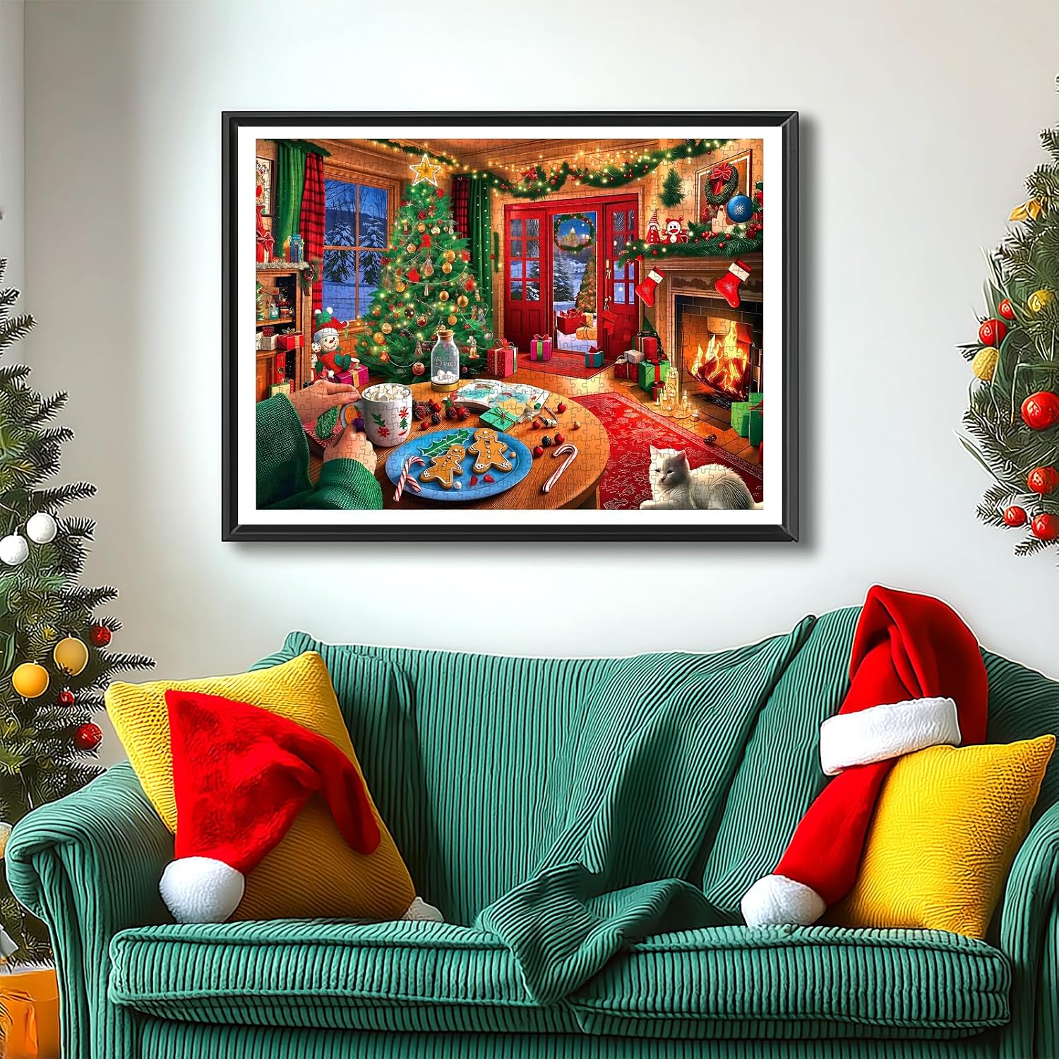 Detalle 2 de Blueforest BFJIUJIU-01099 1000-Piece Christmas Cottage Jigsaw Puzzle