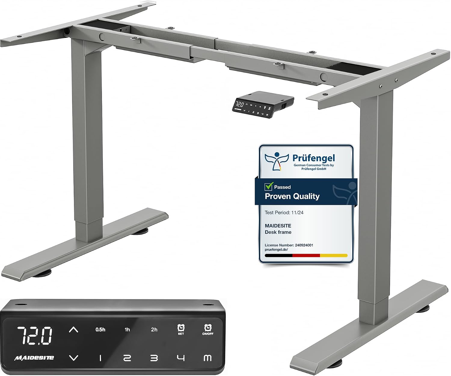 Detalle de MAIDeSITe T2 Pro Adjustable Height Standing Desk Frame (2-stage, Dual Motor) – grey