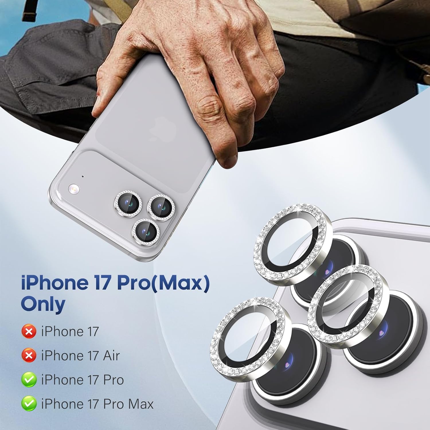 Detalle 2 de Xfilm iPhone 17 Pro Lens Protector 9H