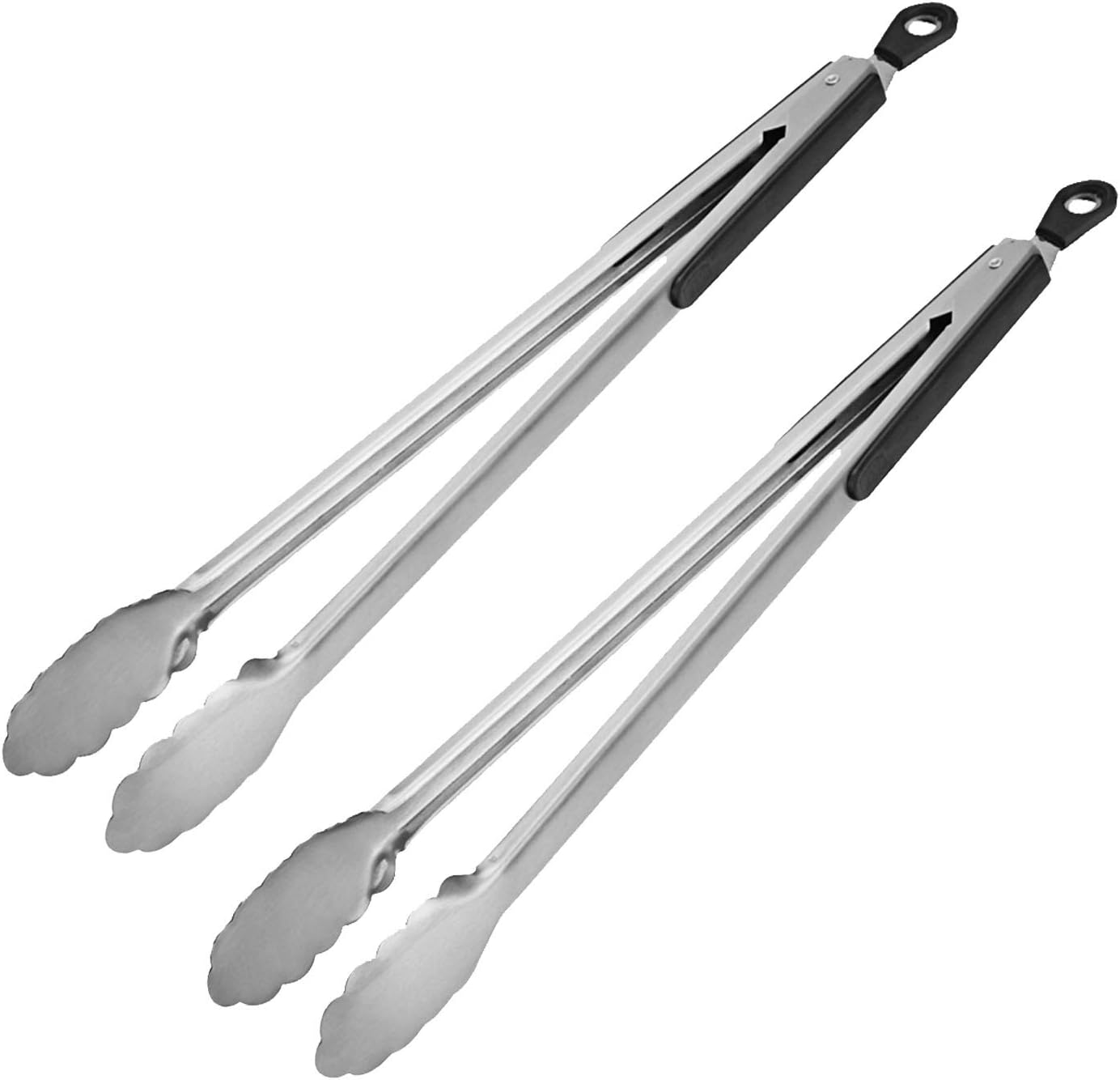 Detalle de AOOSY CJ-115 16-Inch BBQ Tongs, Set of 2 with Scalloped Grips