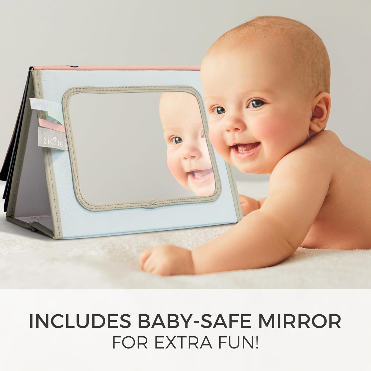 Thumbnail 3 de Soft Tummy Time Book with Mirror Baby Toy 📘